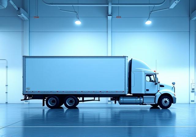 Large white dry van trailer for general freight