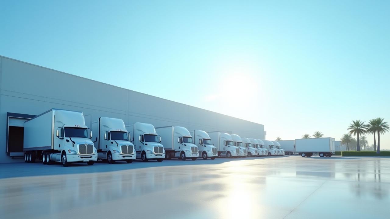 Modern logistics fleet at a South Florida hub