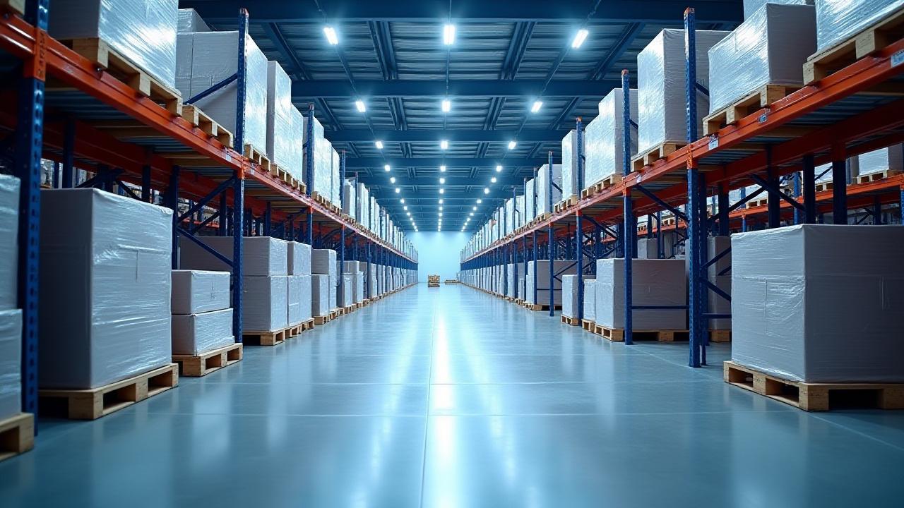 Clean and organized warehouse interior with pallet racking in Oakland Park
